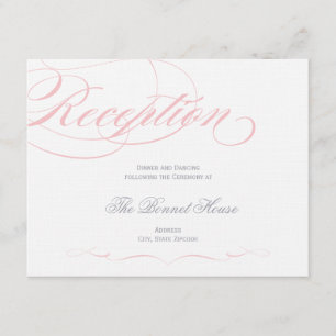 Tarjeta de Recepción de Letra Elegante - Rosa Clar