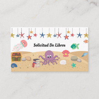 Tarjeta De Recepción De Libros Para Bebe, Bajo El Mar