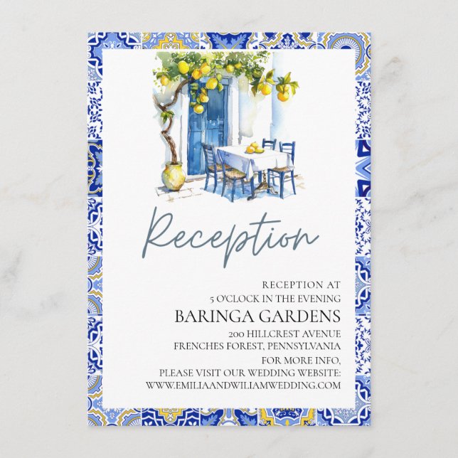 Tarjeta de recepción de limón mediterráneo (Anverso)