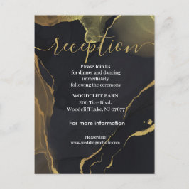 tarjeta de recepción de mármol negro y dorado