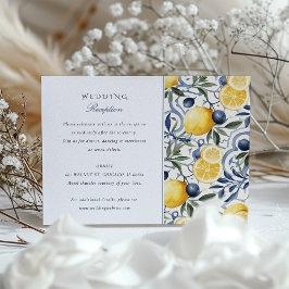 Tarjeta de recepción de matrimonio Citrus Bliss &