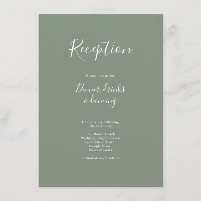 Tarjeta de recepción de matrimonio moderno minimal (Anverso)