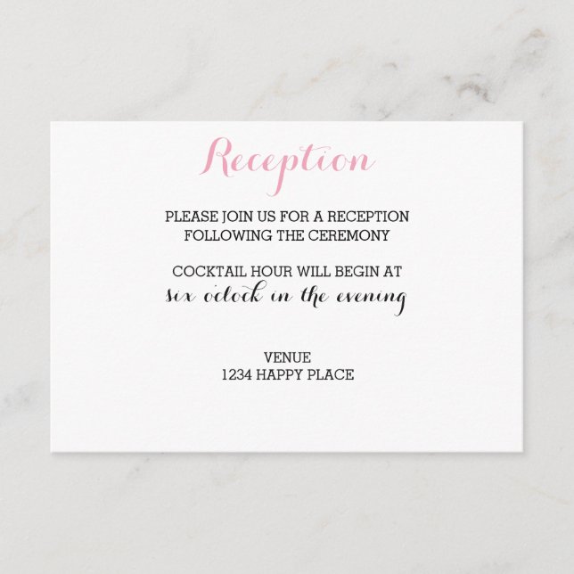 Tarjeta de recepción de moda (Anverso)
