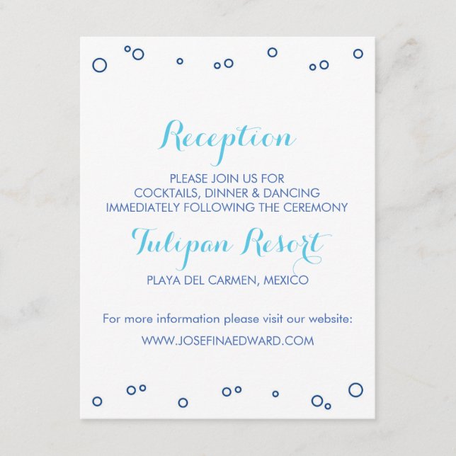 Tarjeta de recepción de olas oceánicas de bodas de (Anverso)