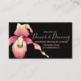 Tarjeta de recepción de orquídea zapatilla de dama
