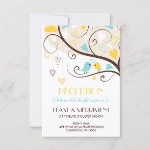 Tarjeta de Recepción de Pájaros de Amor de Verano
