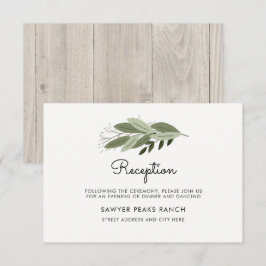 Tarjeta de recepción de ramitas de boda rústica