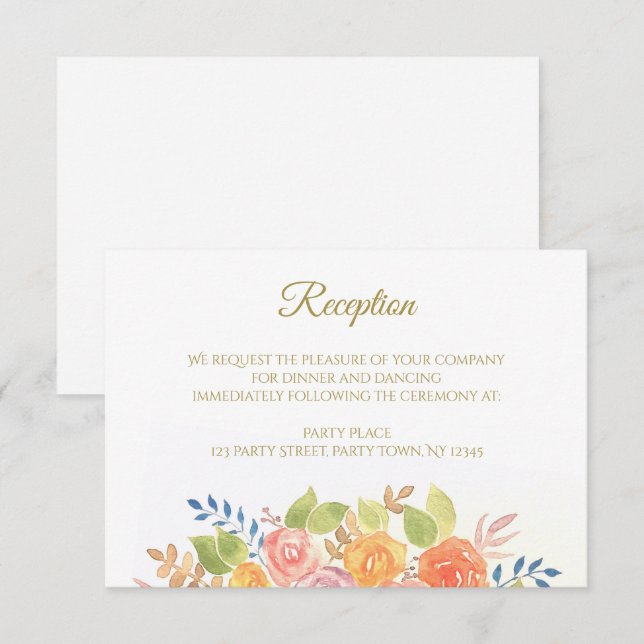 Tarjeta de recepción de ramo de rosas (Anverso / Reverso)