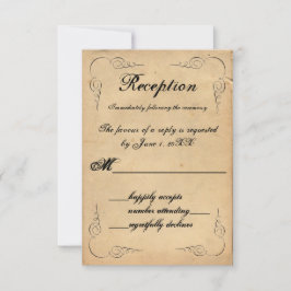 Tarjeta de recepción de respuesta Grunge de papel 