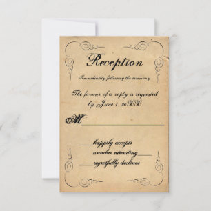 Tarjeta de recepción de respuesta Grunge de papel 