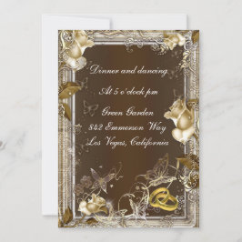Tarjeta de Recepción de Rosa Blanca Elegancia Rúst