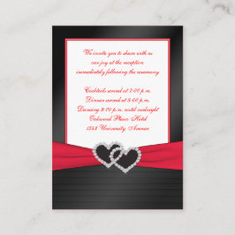 Tarjeta de recepción de sábanas rojas y negras