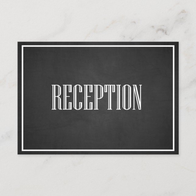 TARJETA DE RECEPCIÓN DE TIPOGRAFÍA ANTIGUA PIZARRA (Anverso)