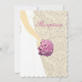 Tarjeta de Recepción de Traje de Noche de Boda