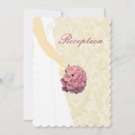 Tarjeta de Recepción de Traje de Novia Elegante