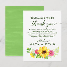 Tarjeta De Recepción De Verano Sunflower
