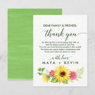 Tarjeta De Recepción De Verano Sunflower