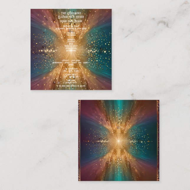 Tarjeta De Recepción "Debajo de las estrellas: Una celebración del amor (Anverso / Reverso)