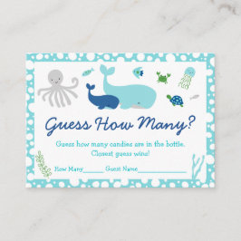 Tarjeta De Recepción Debajo Del Mar Adivinen Cuántos Juegos