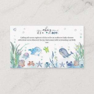 Tarjeta De Recepción debajo del mar hay un niño animales del océano