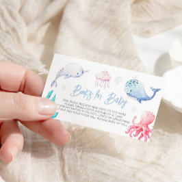 Tarjeta De Recepción Debajo del mar: Libros náuticos de Baby Shower par