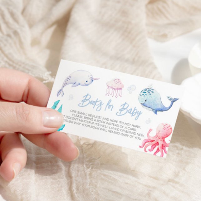 Tarjeta De Recepción Debajo del mar: Libros náuticos de Baby Shower par (Subido por el creador)