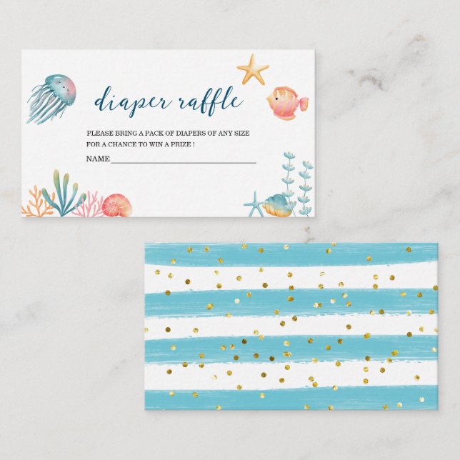 Tarjeta De Recepción Debajo del pañal de la ducha para bebés de Sea Oce (Anverso / Reverso)