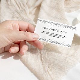 Tarjeta De Recepción Deco moderno | Detalles del Boda blanco y negro