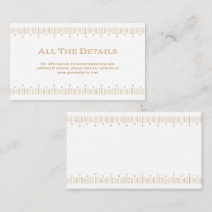 Tarjeta De Recepción Deco moderno   Detalles del Boda blanco y oro fals