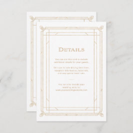 Tarjeta De Recepción Deco moderno | Detalles del invitado de Boda blanc