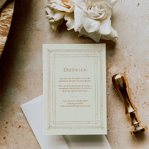 Tarjeta De Recepción Deco moderno Detalles del invitado de Boda de or