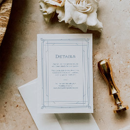 Tarjeta De Recepción Deco moderno | Detalles del invitado de Bodas blan