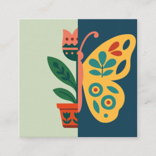 Tarjeta De Recepción Decoración de mariposa colorida con elementos flor