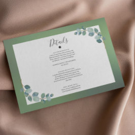 Tarjeta De Recepción Decretos de eucalipto verde acuarela