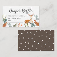 Deer Fall Baby Shower Gray Diaper Raffle Ticket
