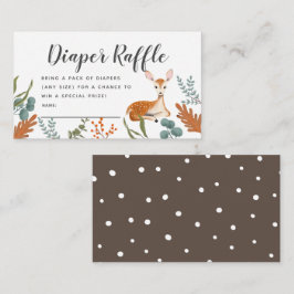 Tarjeta De Recepción Deer Fall Baby Shower Gray Diaper Raffle Ticket
