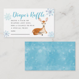 Tarjeta De Recepción Deer Winter Baby Shower Blue Diaper Ticket