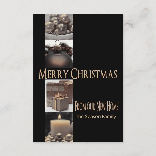 Tarjeta De Recepción Del collage de Navidades de New Home (Anverso)