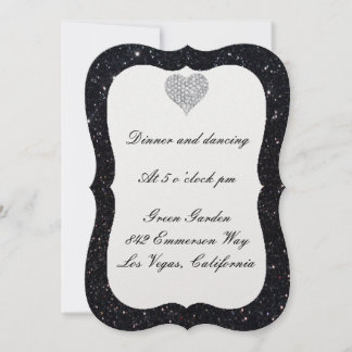 Tarjeta de recepción del corazón del diamante del