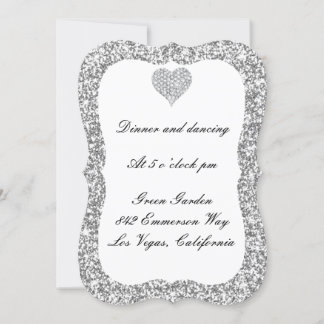 Tarjeta de recepción del corazón del diamante Purp
