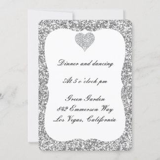 Tarjeta de recepción del corazón del diamante Purp