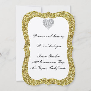 Tarjeta de recepción del corazón del Diamante Purp