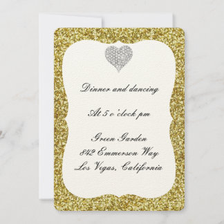 Tarjeta de recepción del corazón del Diamante Purp