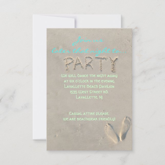 Tarjeta de recepción del Fiesta SANDY Bat Mitzvah (Anverso)