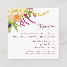 Tarjeta de recepción del jardín de amapola rosa (1