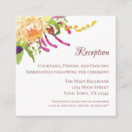 Tarjeta de recepción del jardín de amapola rosa (1