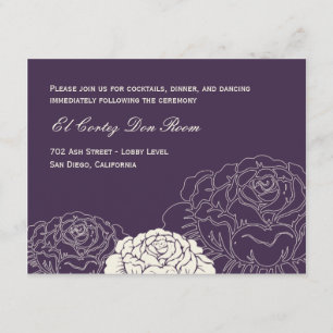 Tarjeta de Recepción del Jardín de Rosas - Morado