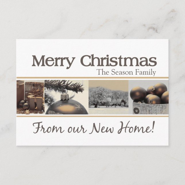 Tarjeta De Recepción Del nuevo collage casero del navidad (Anverso)