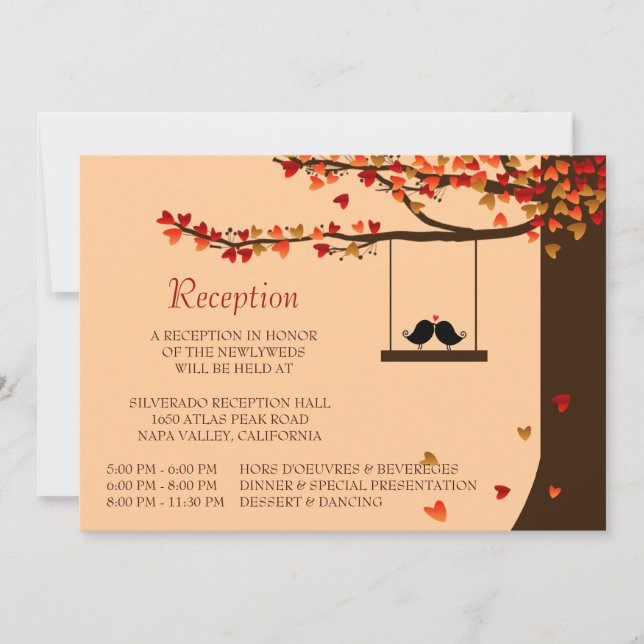 Tarjeta de Recepción del Roble de Pájaros de Amor  (Anverso)