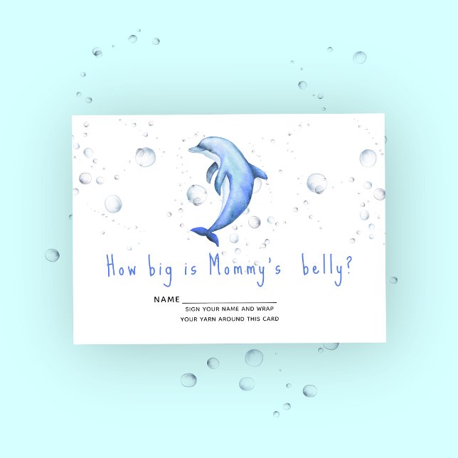 Tarjeta De Recepción Delfín acuarela - qué tan grande es la barriga de  (Subido por el creador)